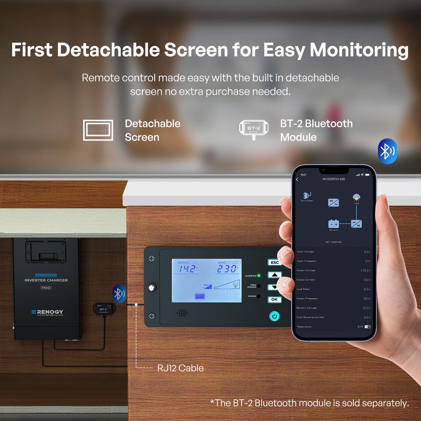 Renogy RCM-BT2 Bluetooth-moduuli invertterilaturiin