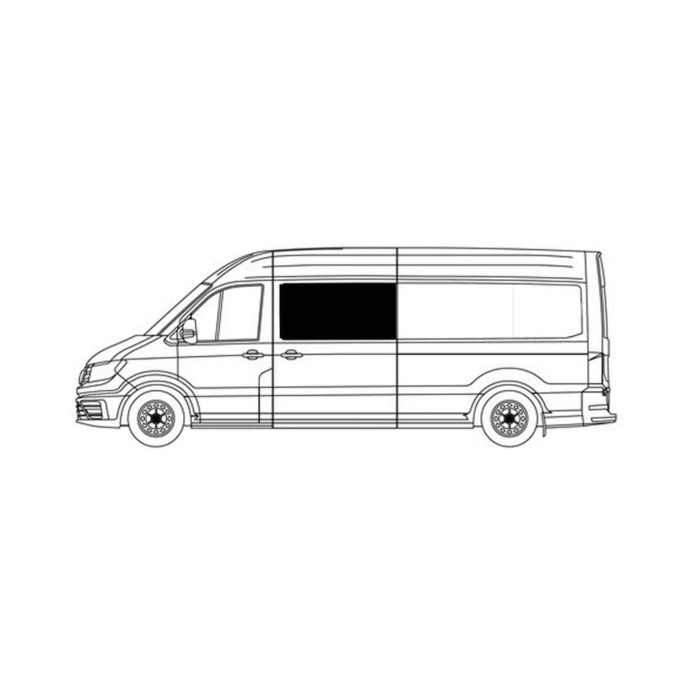 Side window, left, tinted, MAN TGE / VW Crafter, 2017->, for sliding door