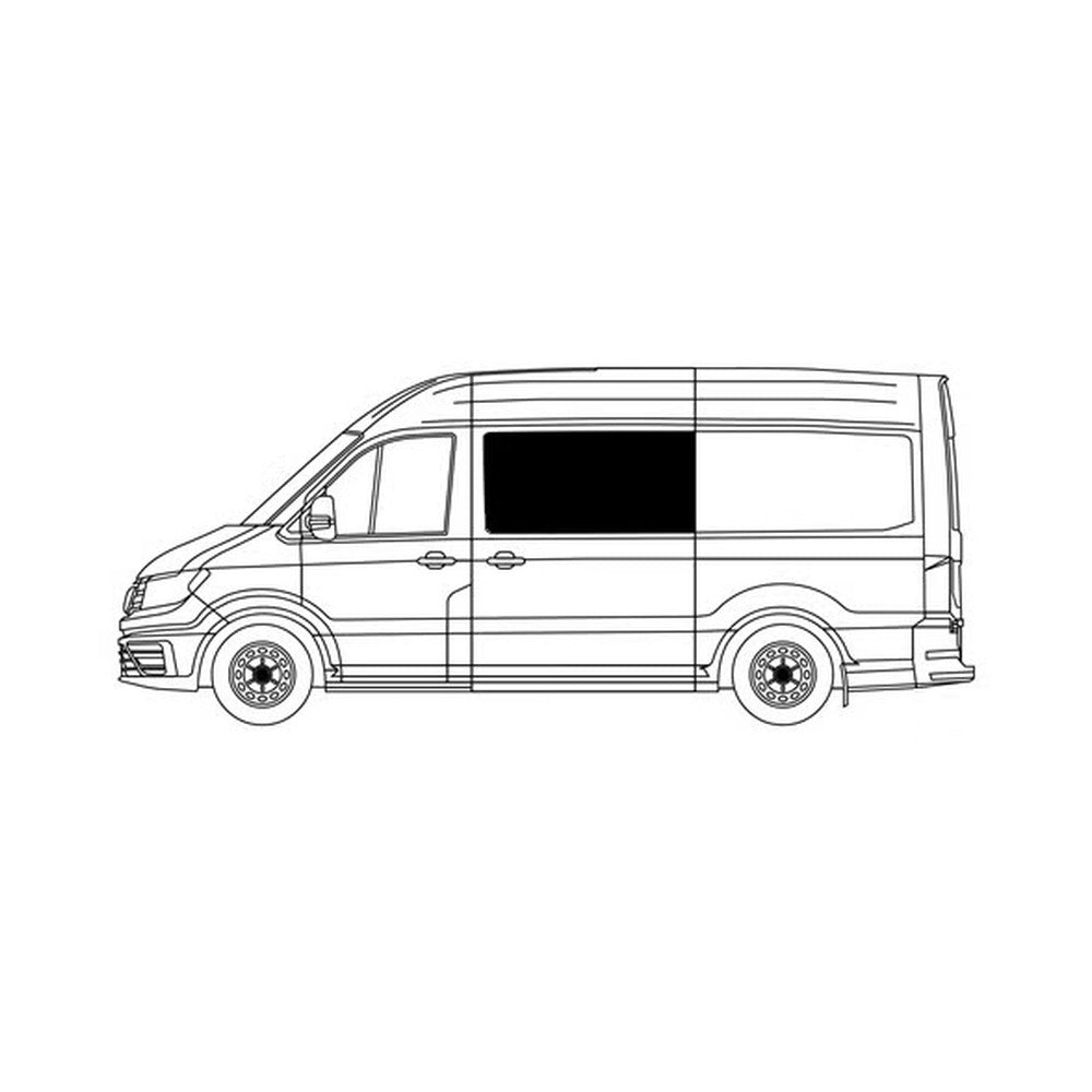 Side window, left, tinted, MAN TGE / VW Crafter, 2017->, for sliding door