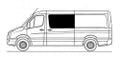 Sivuikkuna, vasen, tumma, Crafter / Sprinter, (L1, 5425 mm)