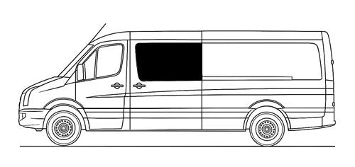 Sivuikkuna, vasen, tumma, Crafter / Sprinter, (L1, 5425 mm)