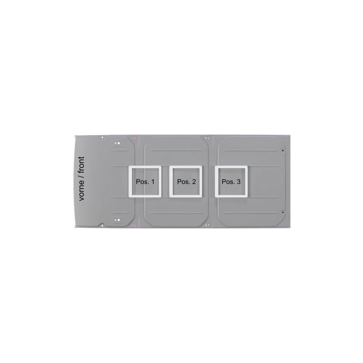 Kattoluukun adapterikehys 40x40 – VW T7 / Ford Transit Custom