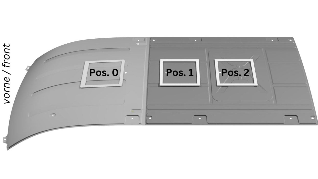 Kattoluukun adapterikehys 40x40 – Ford Transit (2014–)