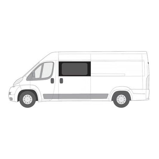 Sivuikkunan asennus, vasen / oikea, tumma, Ducato / Jumper / Movano / Boxer (L1/2/3/4)