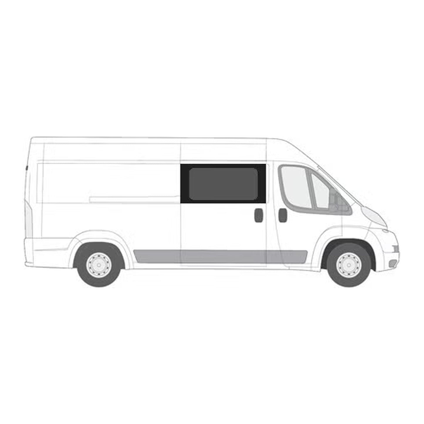 Side window, left / right, dark, Ducato / Jumper / Movano / Boxer (L1/2/3/4)