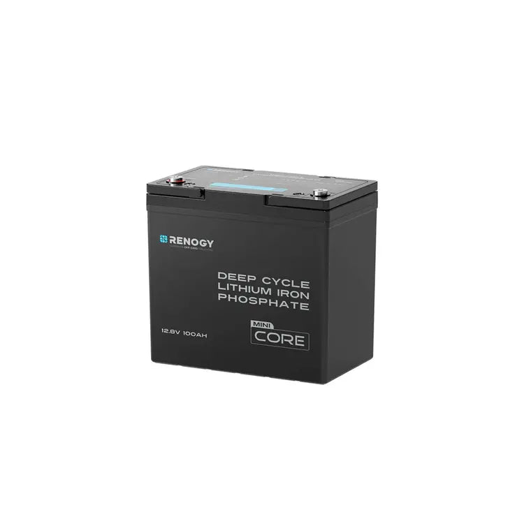 Renogy Core Mini 12V 100Ah LiFePO4-litiumakku – kompakti 9,9 kg (ilman lämmitystä)