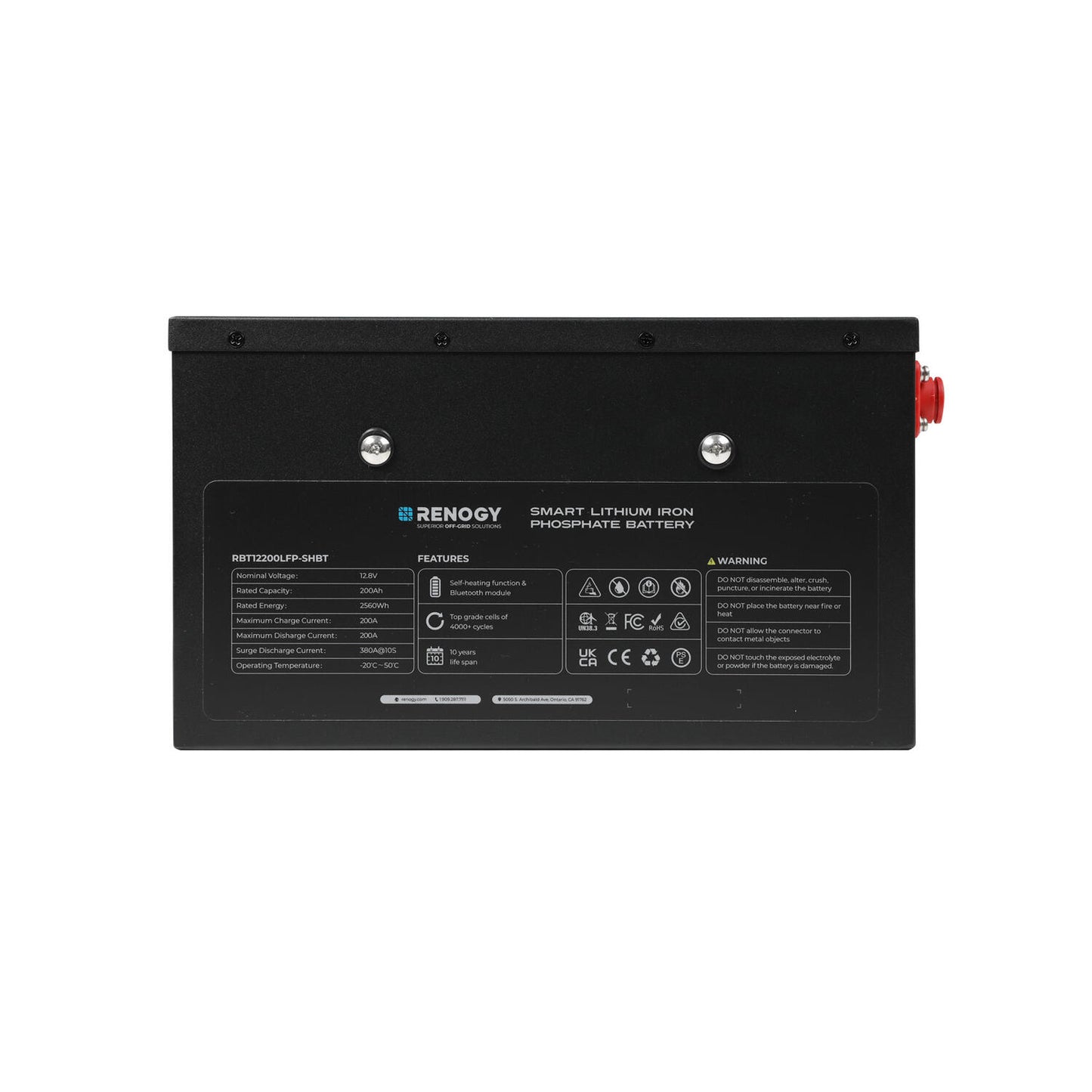Renogy PRO 12V 200Ah Underseat-litiumakku