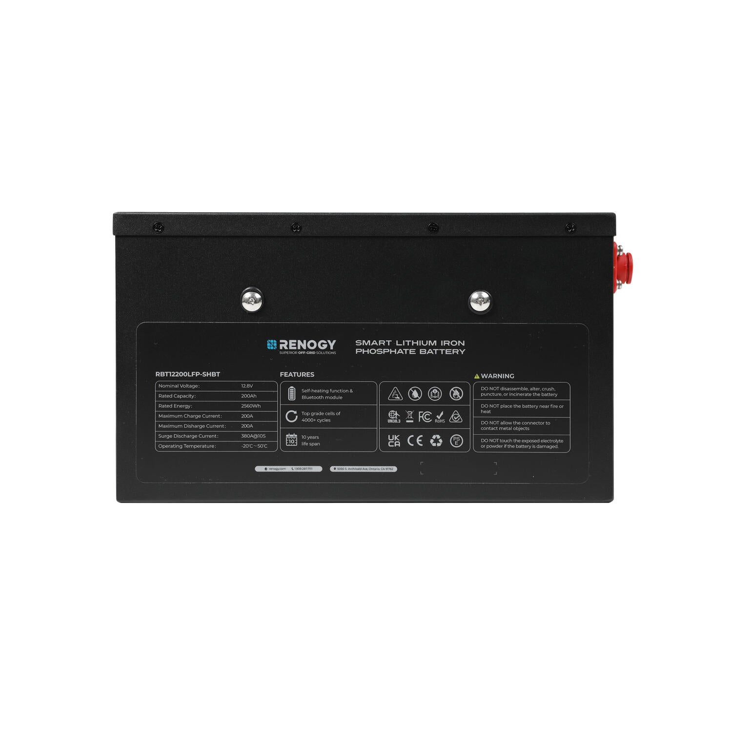 Renogy PRO 12V 200Ah Underseat-litiumakku