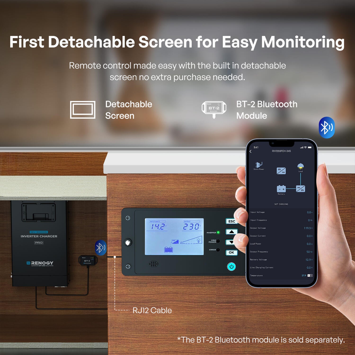 Renogy RCM-BT2 Bluetooth-moduuli invertterilaturiin