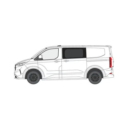 Sivuikkunan asennus, vasen, tumma, Ford Transit Custom 23-> / VW T7, liukuoveen
