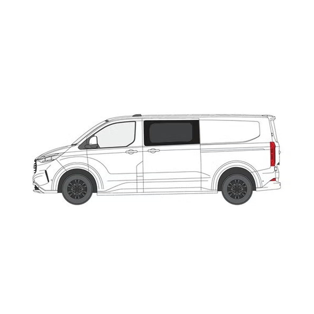 Side window, left, dark, Ford Transit Custom 23-> / VW T7, for sliding door
