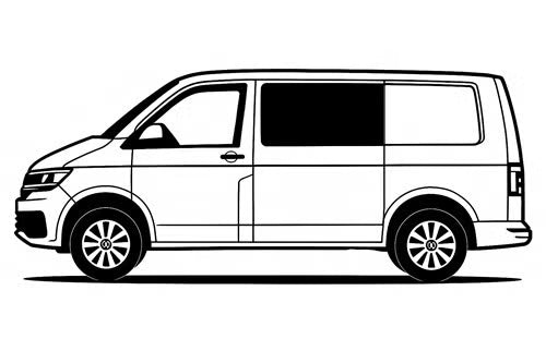 Sivuikkuna, vasen, tumma, VW Transporter, T5/6