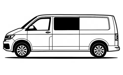 Sivuikkuna, vasen, tumma, VW Transporter, T5/6